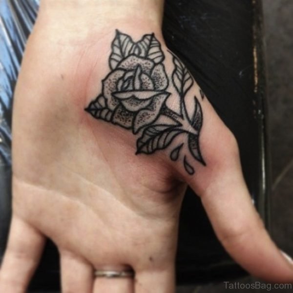 Wonderful Rose Tattoo On Hand