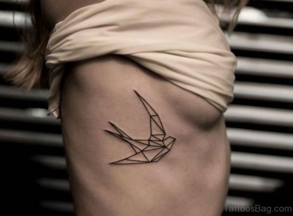 Wonderful Swallow Tattoo On Rib