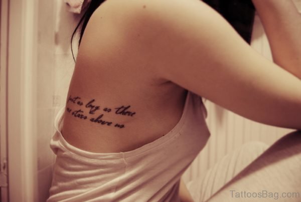Word Tattoo Design On Rib