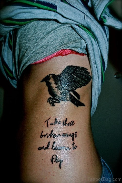Word Tattoo On Rib