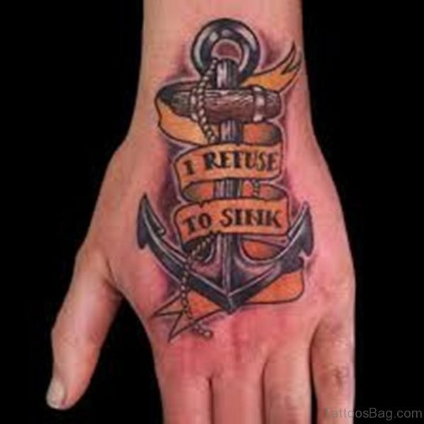 Wording And Anchor Tattoo