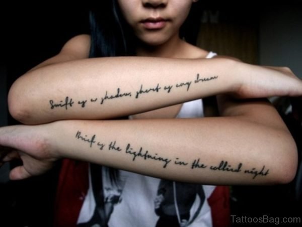 Wording Tattoo On Arm 