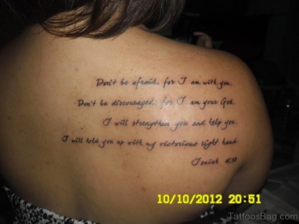Wording Tattoo On Back