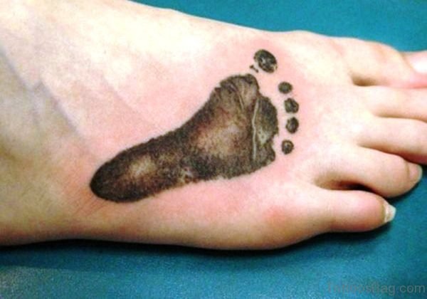 Amazing Baby Footprint Tattoo On Foot