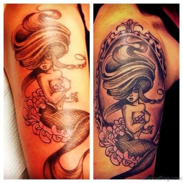 Amazing Mermaid Tattoo On Shoulder