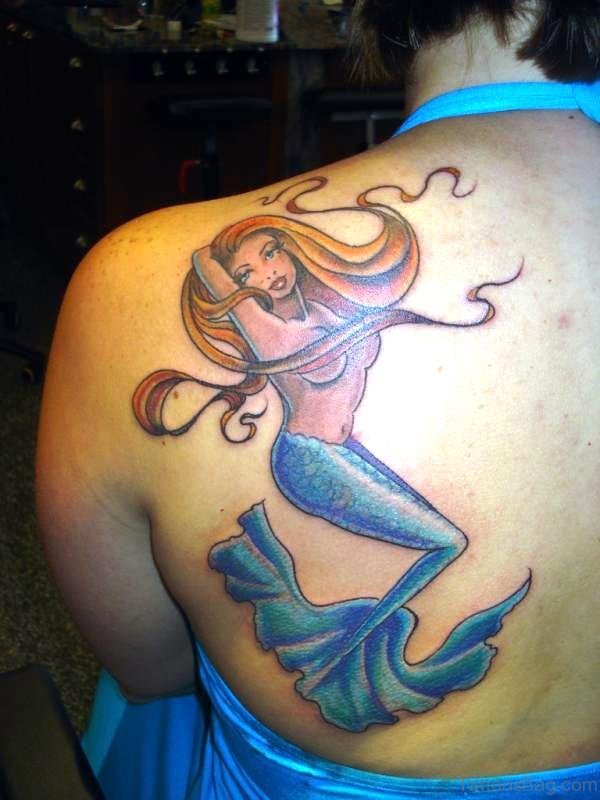 Attractive Mermaid Tattoo On Shoulder