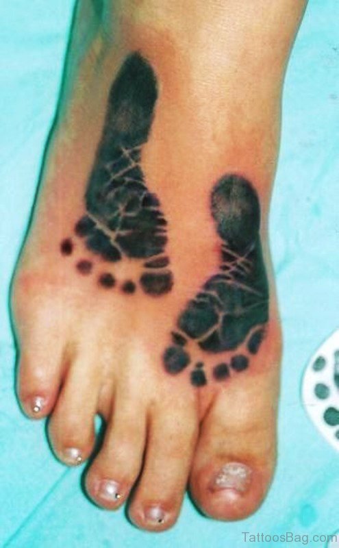 Beautiful Baby Footprints Tattoo