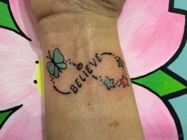 Believe Butterfly And Star Tattoo