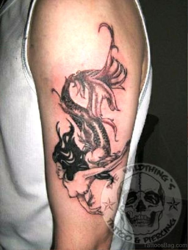 Cute Mermaid Tattoo On Shoulder