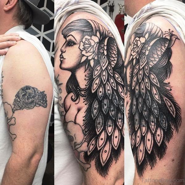 Elegant Gypsy Tattoo On Shoulder