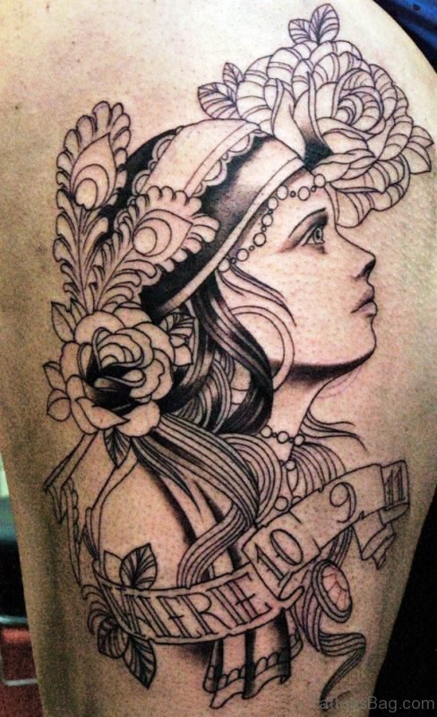 Fantastic Gypsy Tattoo On Shoulder