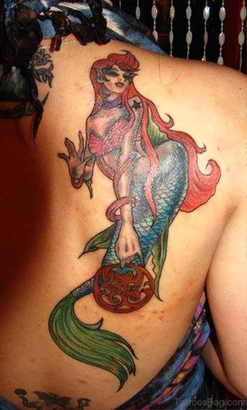 Great Mermaid Tattoo On Shoulder
