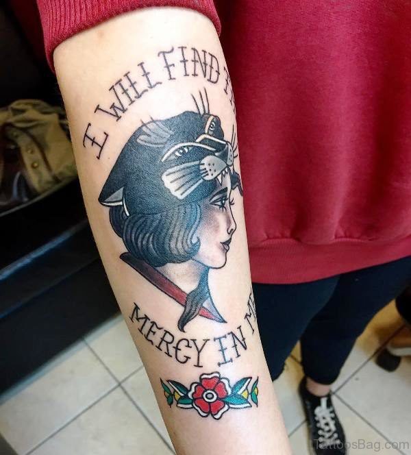 Gypsy With Black Panther Tattoo