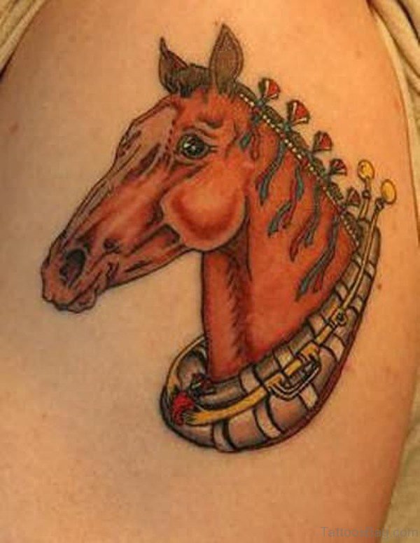 Impressive Brown Horse Tattoo