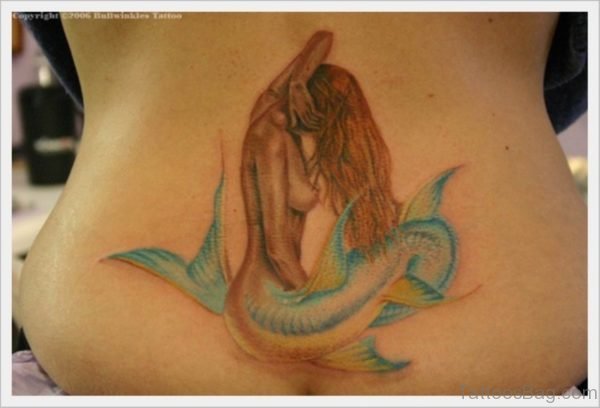 Marvelous Mermaid Tattoo On Back