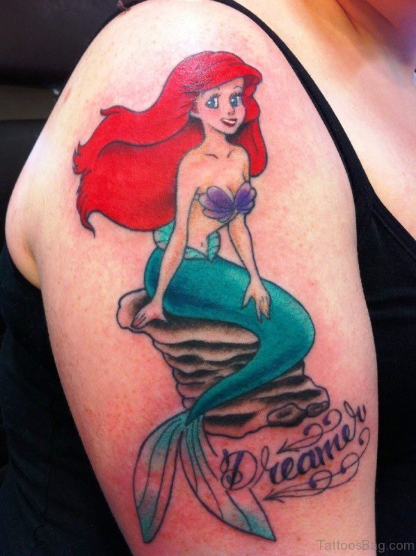 Marvelous Mermaid Tattoo On Shoulder