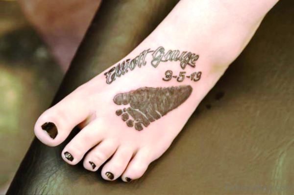 Memorial Baby Footprint Tattoo