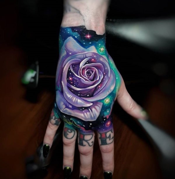 Hand Rose Tattoo