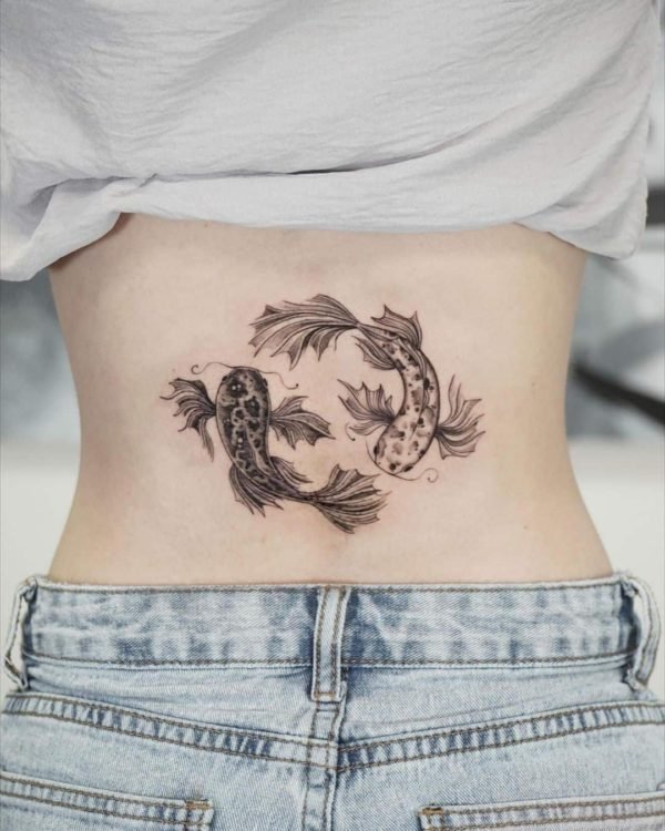 Koi Fishtattoo Over Back