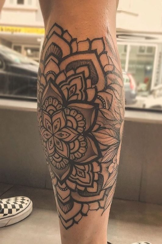 Leg Mandala Tattoo
