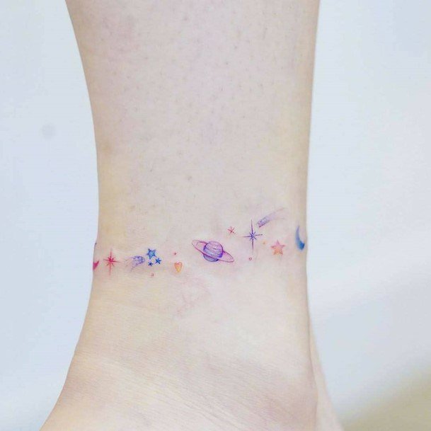 Planet Tattoo For Ankle5