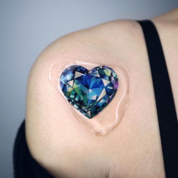 Stunning Diamond Shoulder Blade Tattoo