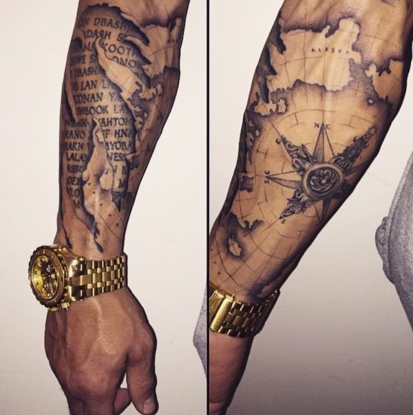 Arm Map Tattoo
