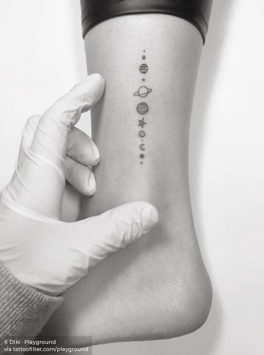 Awesome Planet Tattoo For Ankle2