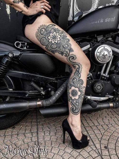 Mandala Leg Tattoo