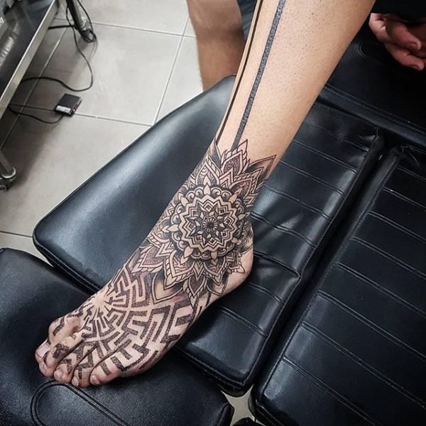 Mandala Leg Tattoo