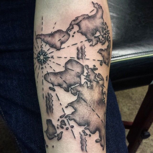 Map Arm Tattoo