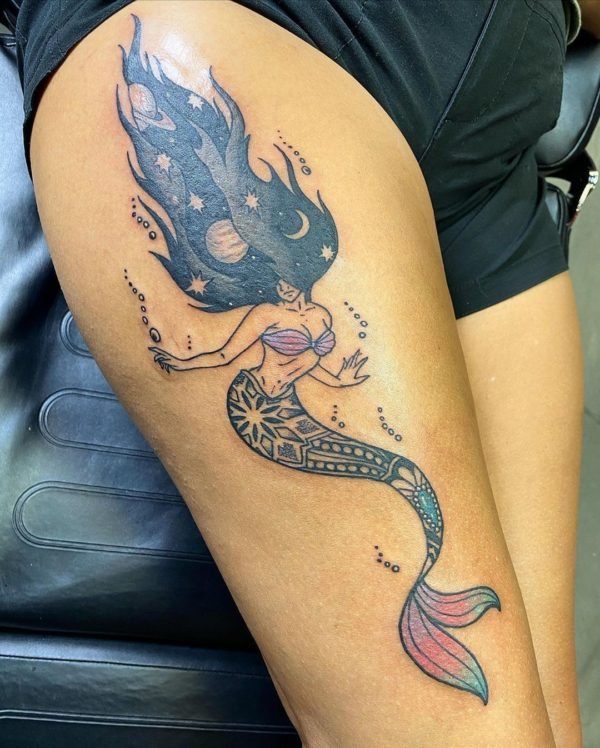 Mermaid Tattoo Thigh