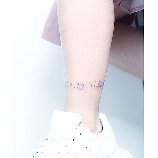 Planet Tattoo For Ankle7