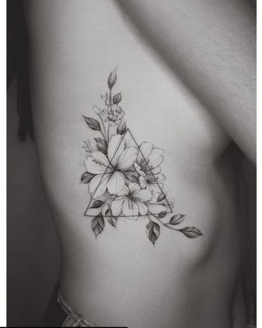 Rib Flower Tattoo