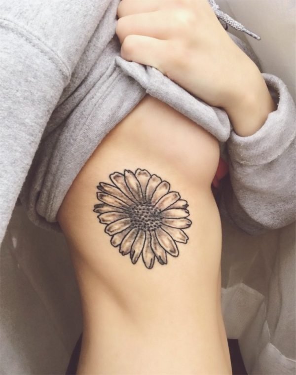 Rib Flower Tattoo