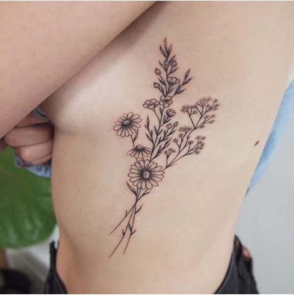 Rib Tattoo Flower