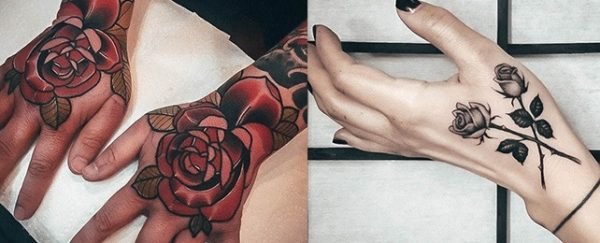 Rose Hand Tattoos