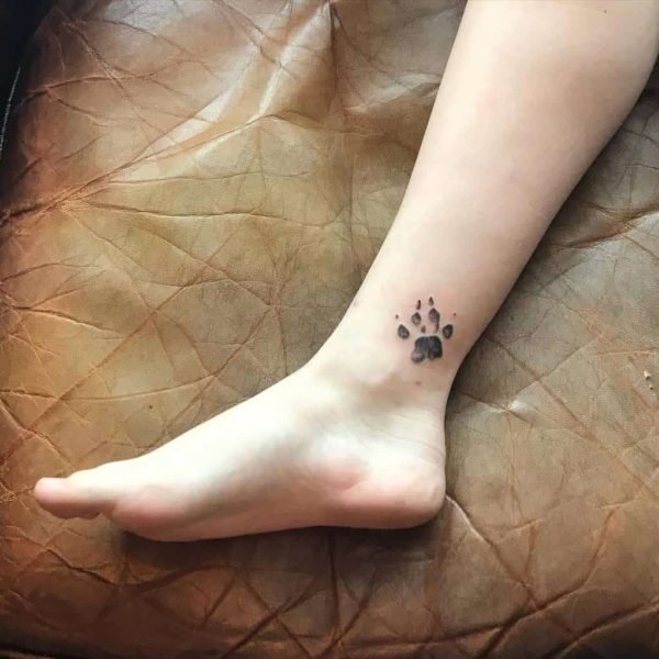 Paw Print Ankle Tattoo