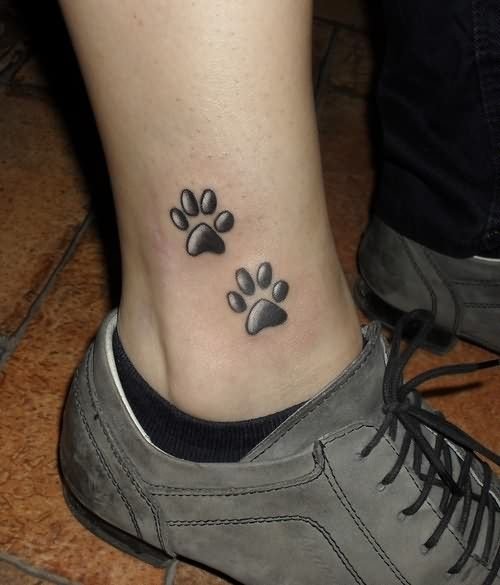 Paw Print Tattoo On Ankle