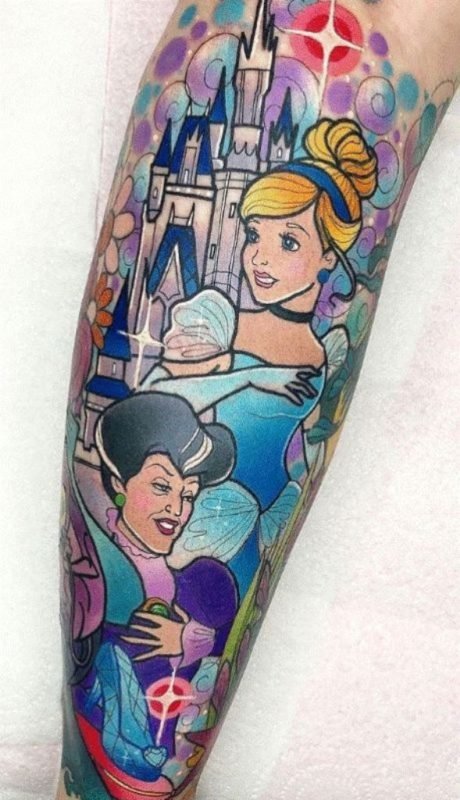 Cinderella With Lady Tremaine Tattoo