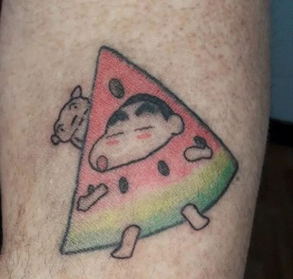 Shinchan With Watermelon Tattoo