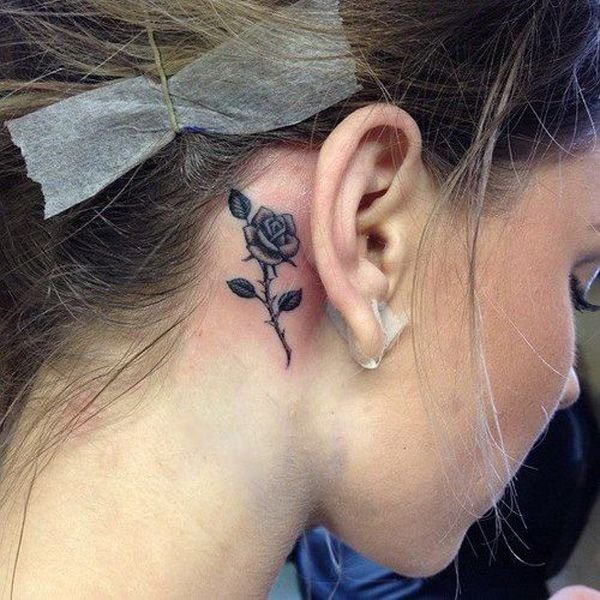 Flower Ear Tattoo