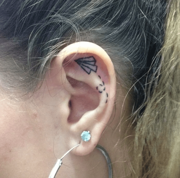 Frog Inks Ear Tattoo