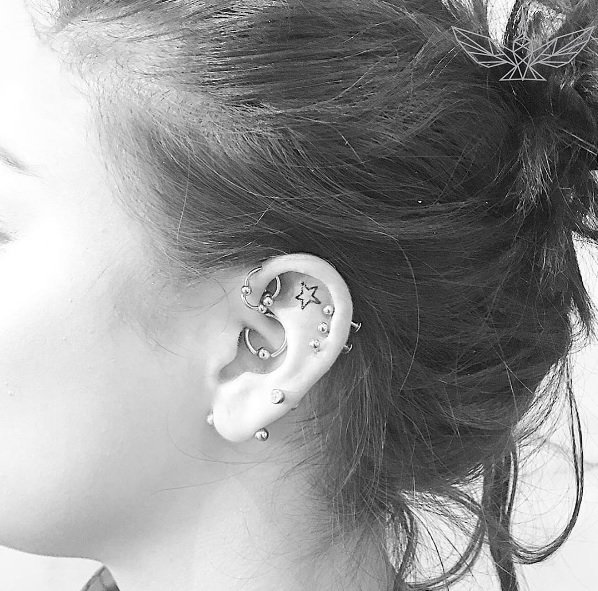 Star Ear Tattoo