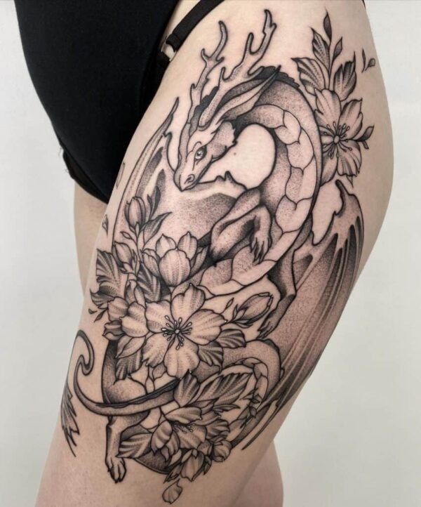 Baby Dragon On Thigh