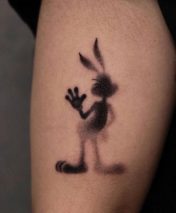 Dot Work Bugs Bunny Tattoo