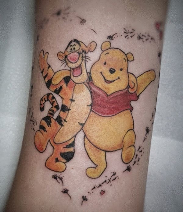 Pooh With Tigger Tattoo Design