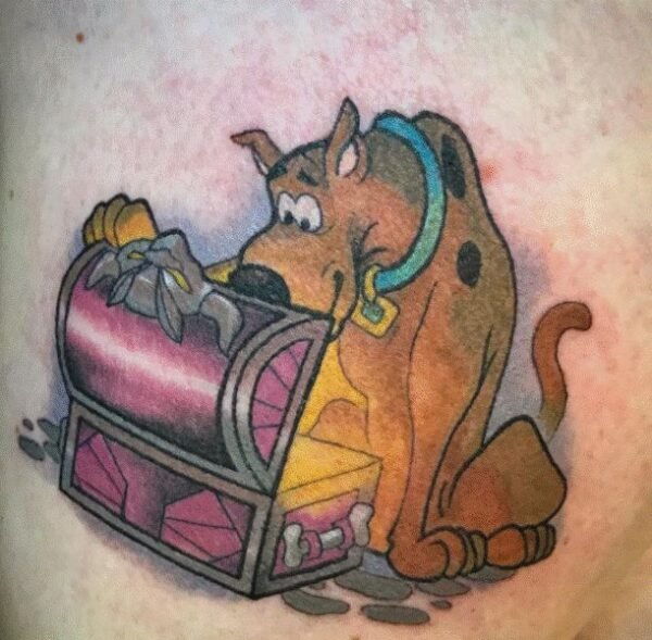 Scooby Doo Tattoo Design On Thigh