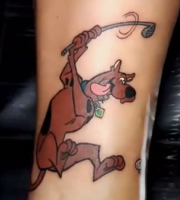 Scooby Doo Playing Hockey Tattoo