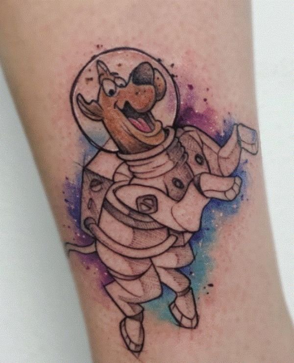 Scooby Doo Wearing Spacesuit Tattoo